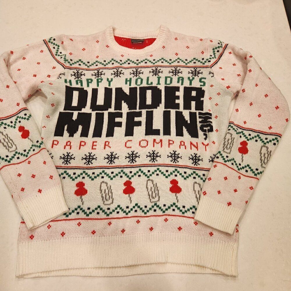 The Office Dunder Mifflin Ugly Xmas Sweater. Size M